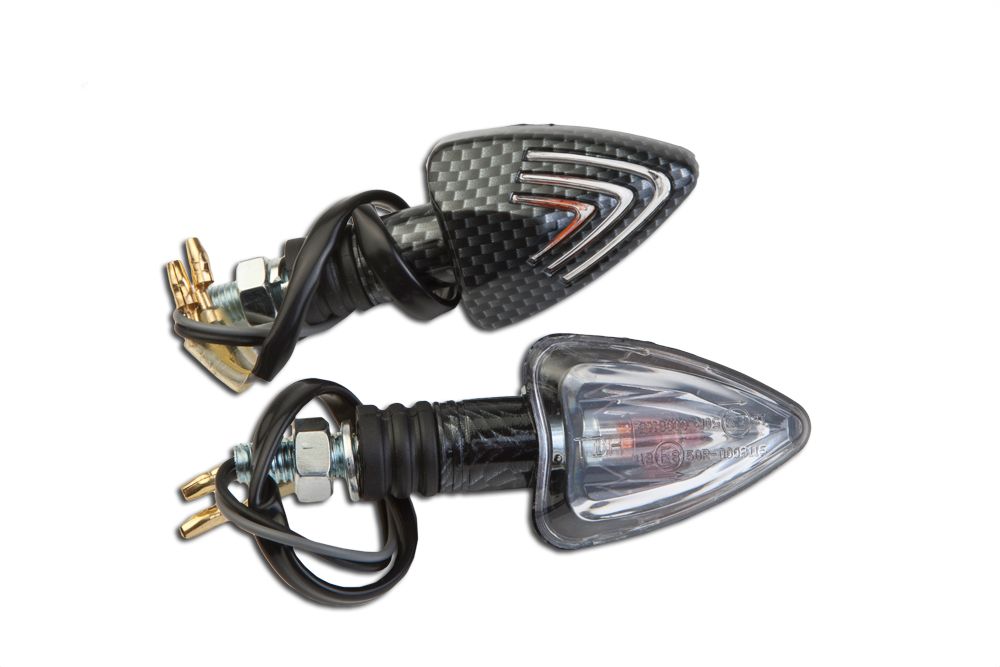 Semnalizari Moto Peak Carbon Universale 4 Set semnalizari . "Peak" carbon-0