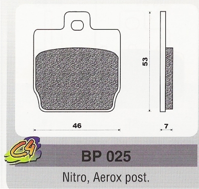 Placute Frana Yamaha Nitro Aerox Spate 4 Placute frana Yamaha Nitro, Aerox post.-0