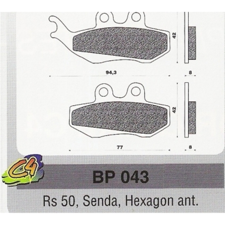 Placute Frana Aprillia Rs 50 Derbi Senda Piaggio Hexagon Fata Placute frana Aprillia Rs 50,Derbi Senda,Piaggio Hexagon ant.-0