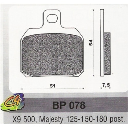 Placute frana Piaggio X9 500,Yamaha Majesty 125-150-180 post.-0