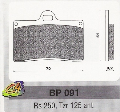 Placute frana Aprillia Rs 250, Yamaha Tzr 125 ant-0