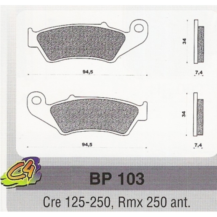 Placute frana Cre 125-250, Rmx 250 ant.-0