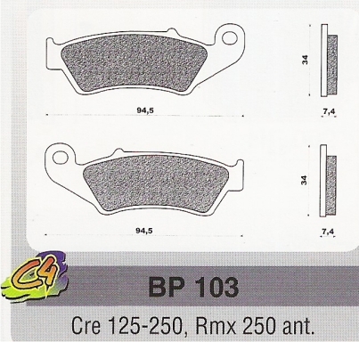 Placute frana Cre 125-250, Rmx 250 ant.-0
