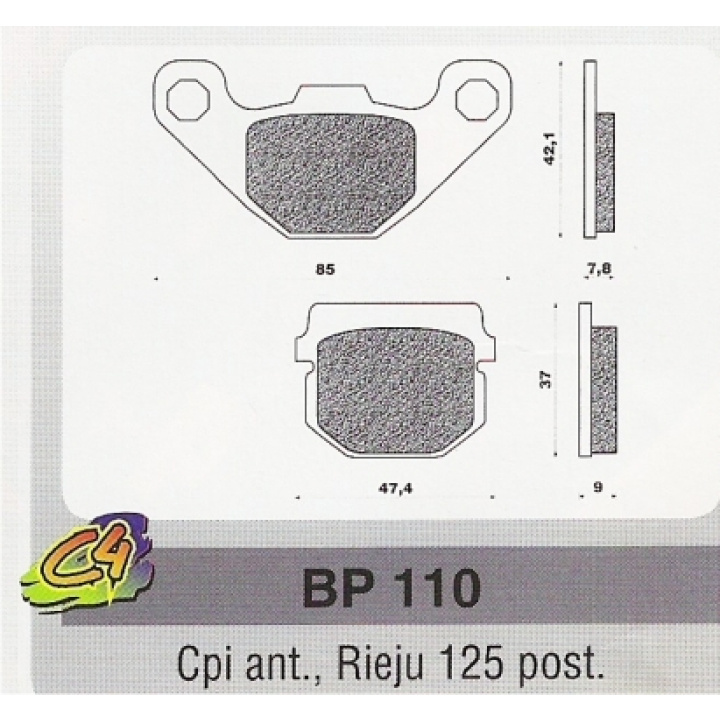 Placute frana Cpi ant., Rieju 125 post.-0
