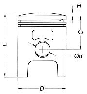 Piston Minarelli/Aprilia/Yamaha 50cc 2T Ø40 6 Piston Minarelli/Aprilia/Yamaha 50cc 2T Ø40-0