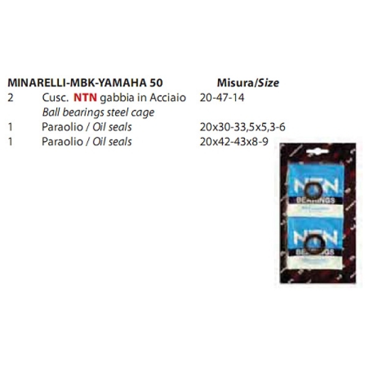 Kit rulmenti si simeringuri MBK-Yamaha Minarelli NTN-3449