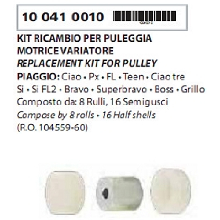Role Variator Piaggio Ciao/Si/Bravo 8Buc. 3 Role Variator Piaggio Ciao/Si/Bravo 8Buc.-3460
