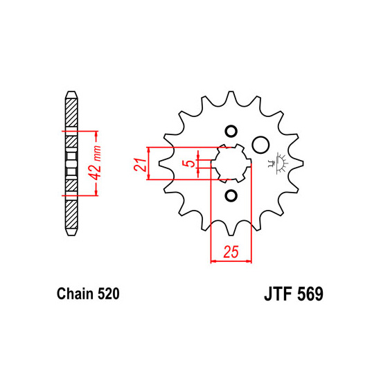 Pinion Fata Yamaha Raptor YFM 350 / Kawasaki KDX-0