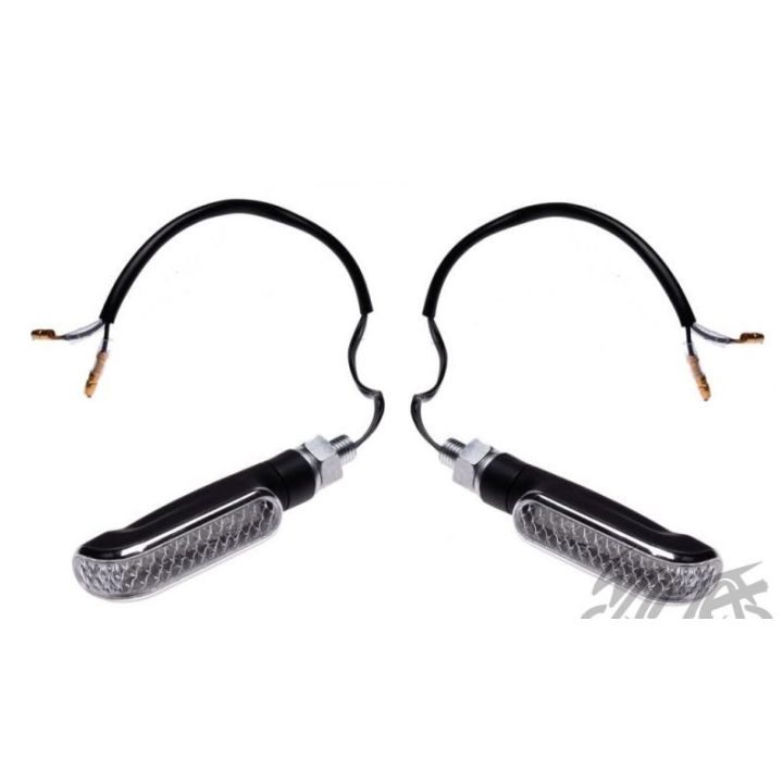 Semnalizari Moto Negru Mat Clear LED