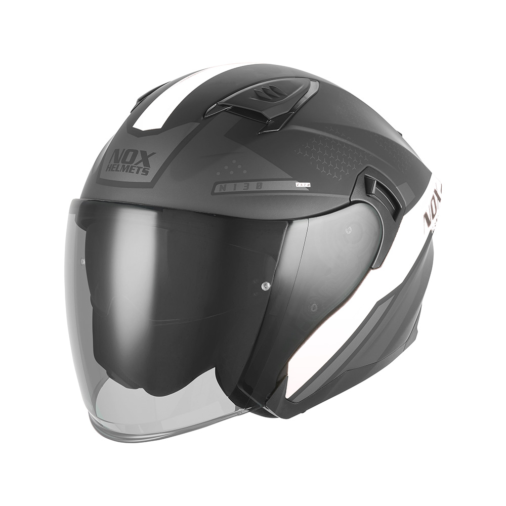 Casca Moto NOX JET N130 EKTO Negru Alb