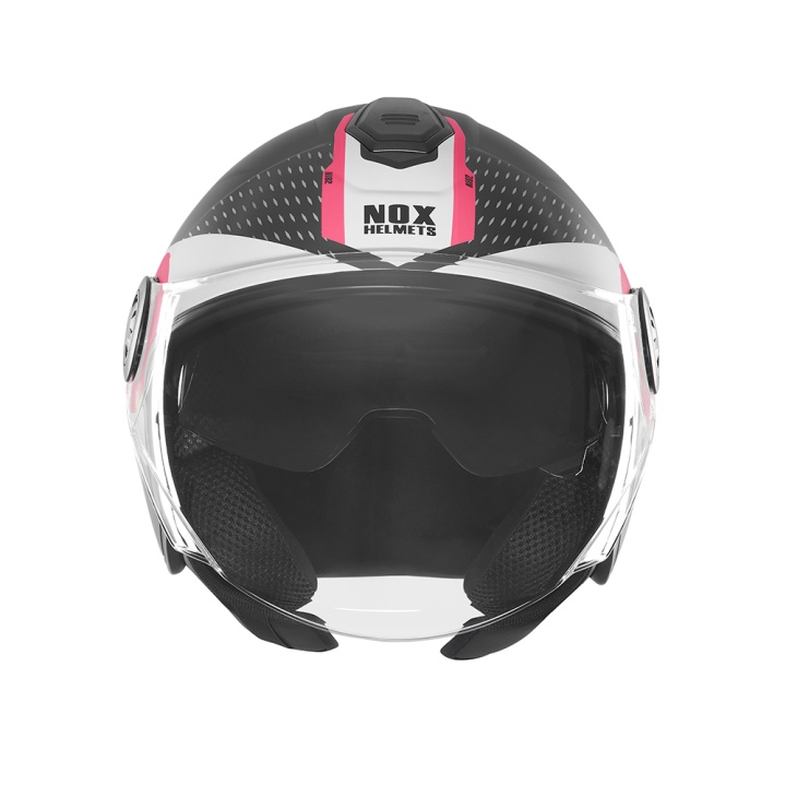 Casca Moto NOX ROUND N182 Negru Mat/Roz 3