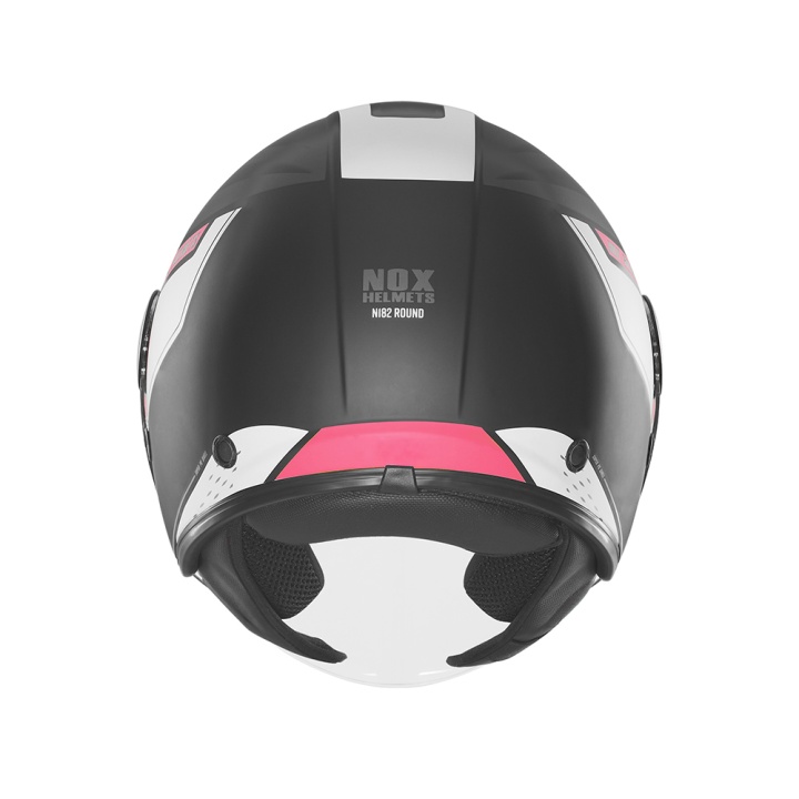 Casca Moto NOX ROUND N182 Negru Mat/Roz 2