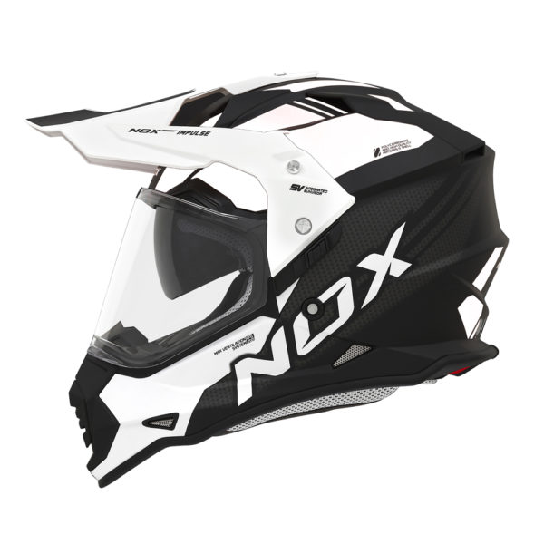 Casca NOX Adventure N312 IMPULSE Negru Mat/Alb S