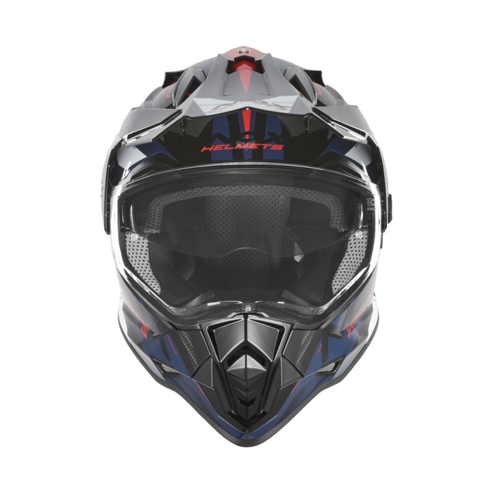 Casca Moto NOX TRAIL N312 TRACK Rosu/Albastru 3