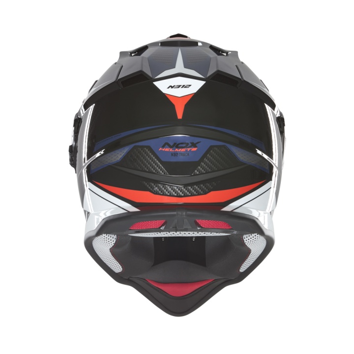 Casca Moto NOX TRAIL N312 TRACK Rosu/Albastru 2