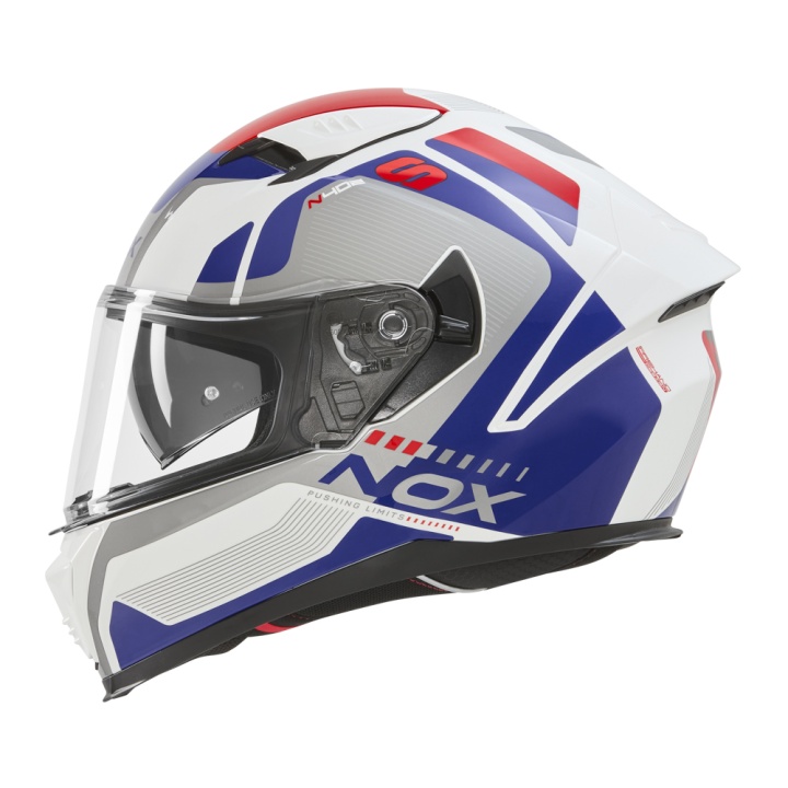 Casca Moto NOX FULL FACE N402 MENTOR Alb/Albastru/Rosu 2 Casca Moto NOX FULL FACE N402 MENTOR Alb/Albastru/Rosu 2