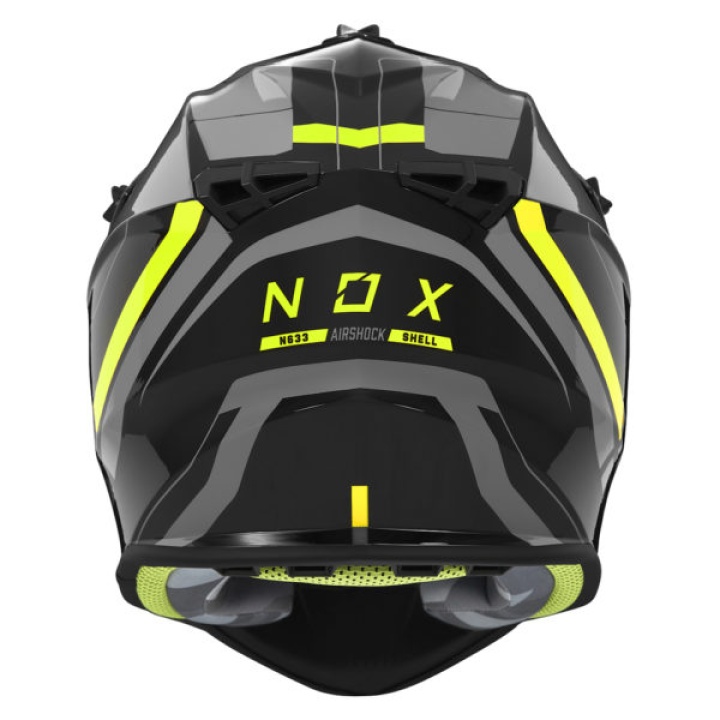 Casca NOX MX Cross N633 AIRSHOCK Gri Nardo/Galben Fluo XL 3