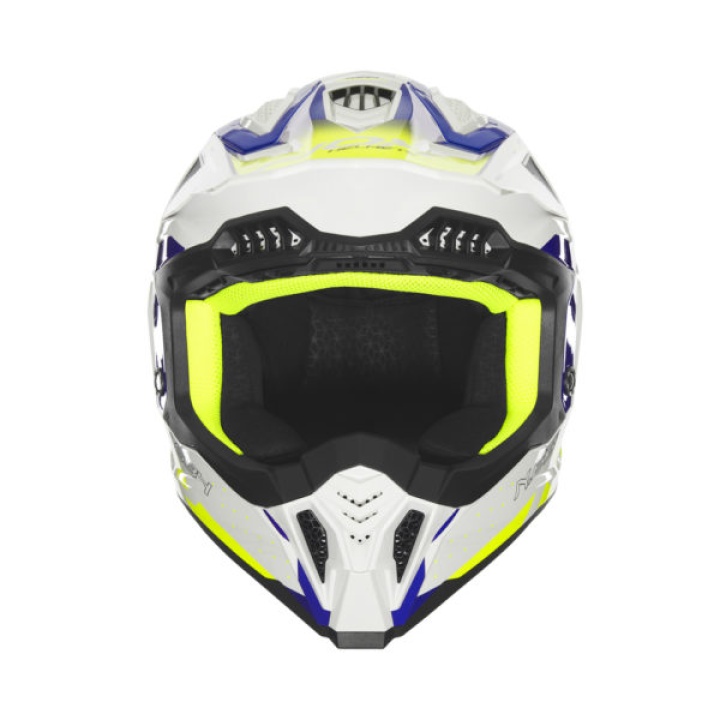 Casca NOX MX N634 GRADIANT Galben Albastru Alb 2 Casca NOX MX N634 GRADIANT Galben Albastru Alb 2