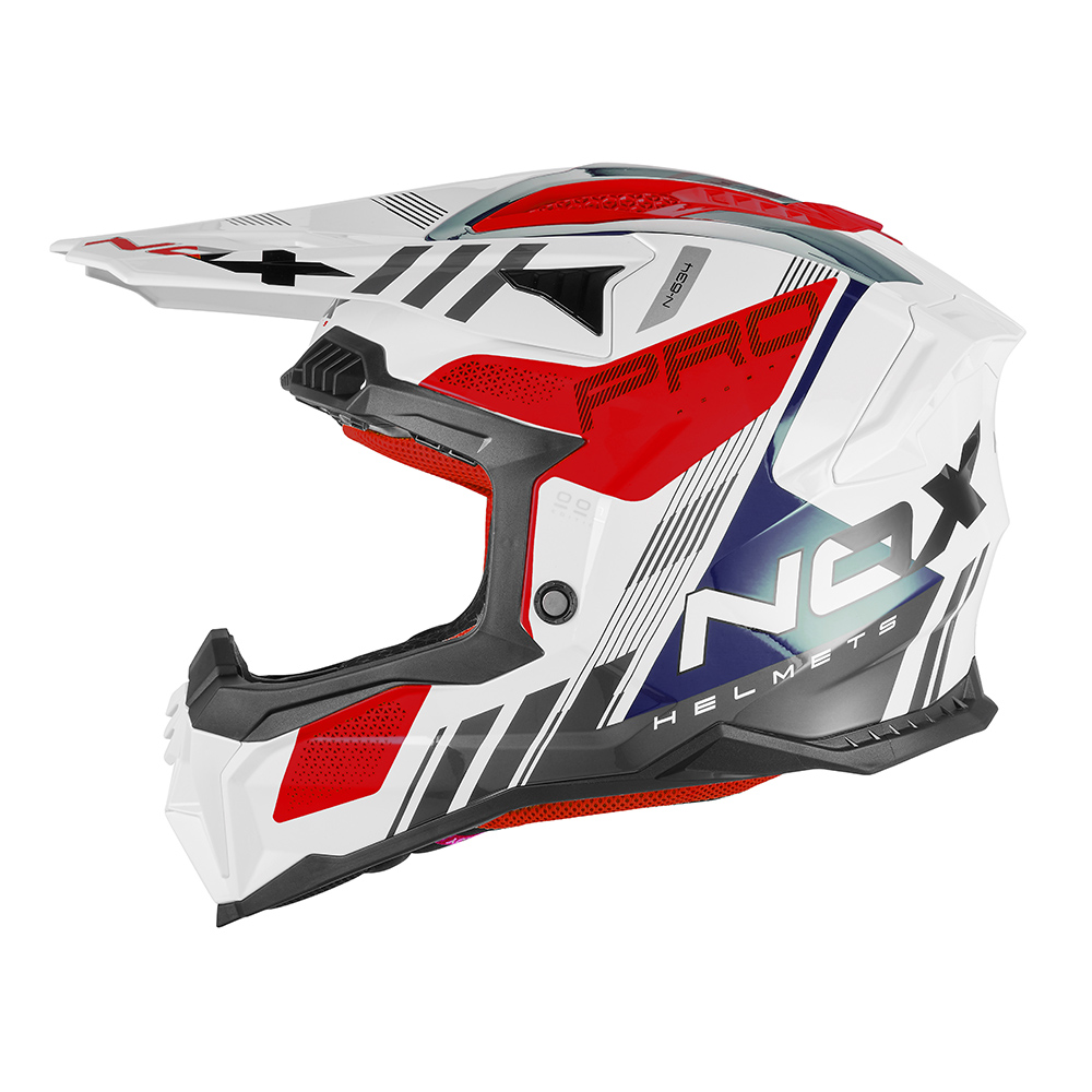 Casca Moto NOX MX N634 STORM Alb/Rosu/Albastru Lucios