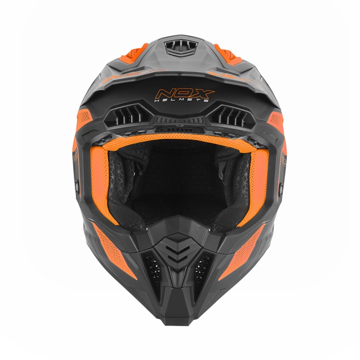 Casca Moto NOX MX N634 STORM Orange Negru Mat 3
