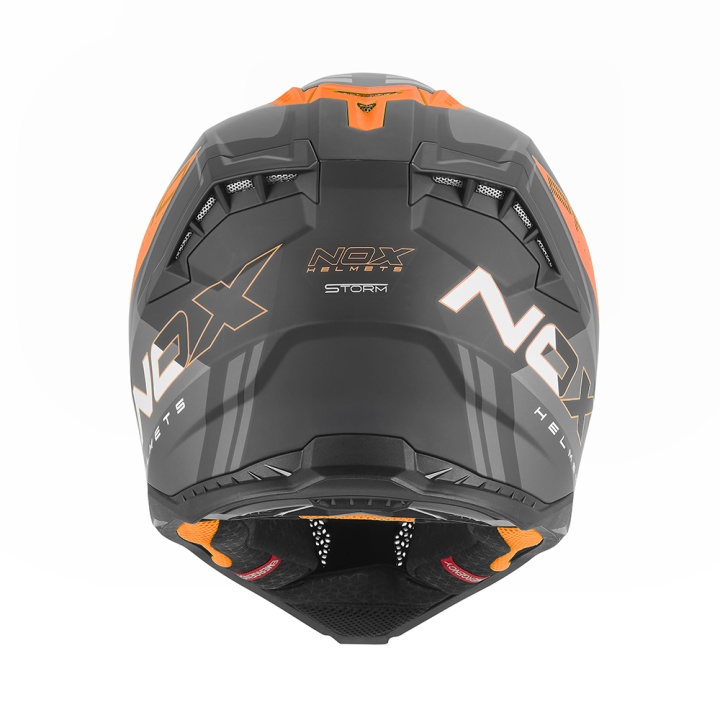 Casca Moto NOX MX N634 STORM Orange Negru Mat 2