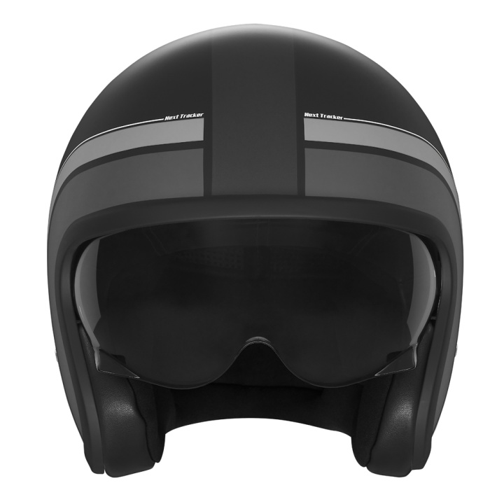 Casca NOX PREMIUM JET NEXT TRAKER Negru Mat Titan – L 2