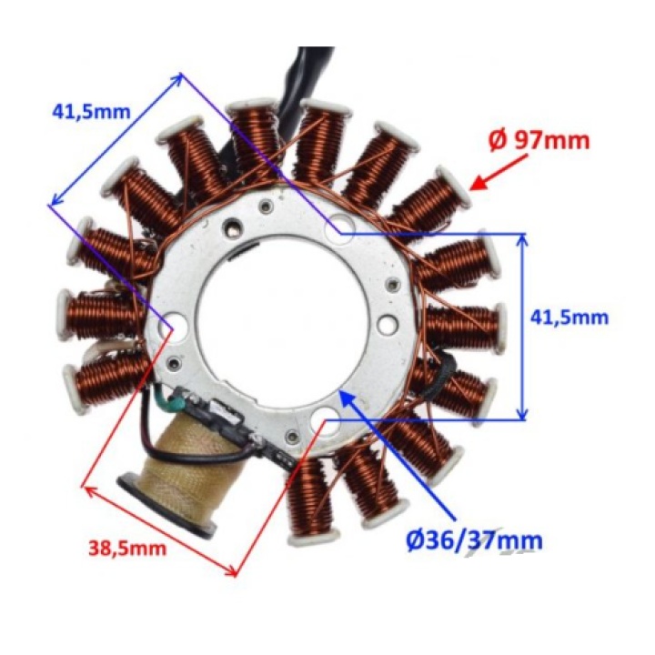 Stator Yamaha Aprillia Malaguti 125 cc 4T 2 Stator Yamaha Aprillia Malaguti 125 cc 4T 2