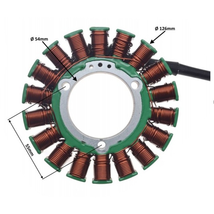 Stator Polaris RZR 570 / Ranger 570 2013–2016 – 18 bobine, 3 fire 3 Stator Polaris RZR 570 / Ranger 570 2013–2016 – 18 bobine, 3 fire 3