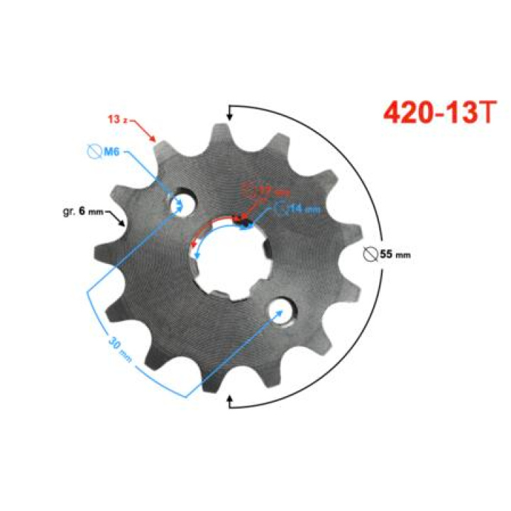 Pinion Fata Moped Barton FR50 Volcano Fighter 49cc 4T 13 Z