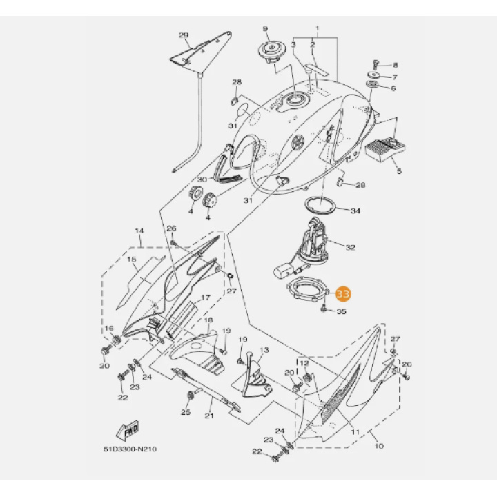 Suport fixare pompă benzină Yamaha YBR 125 – 51D-F4491-00 Suport fixare pompă benzină Yamaha YBR 125 – 51D-F4491-00