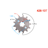 Pinion Față Moretti 13 Dinți – Lanț 428 2 Pinion Față Moretti 13 Dinți – Lanț 428 2