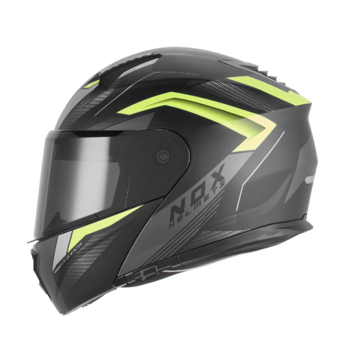 Casca NOX Flip Up Modulara N968 Shift Nergu/Fluo – 2XL 2
