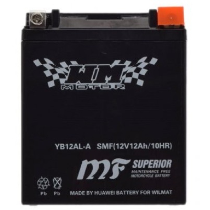 Baterie Moto YB12AL-A2 12V 12Ah 165A SMF Fără Întreținere