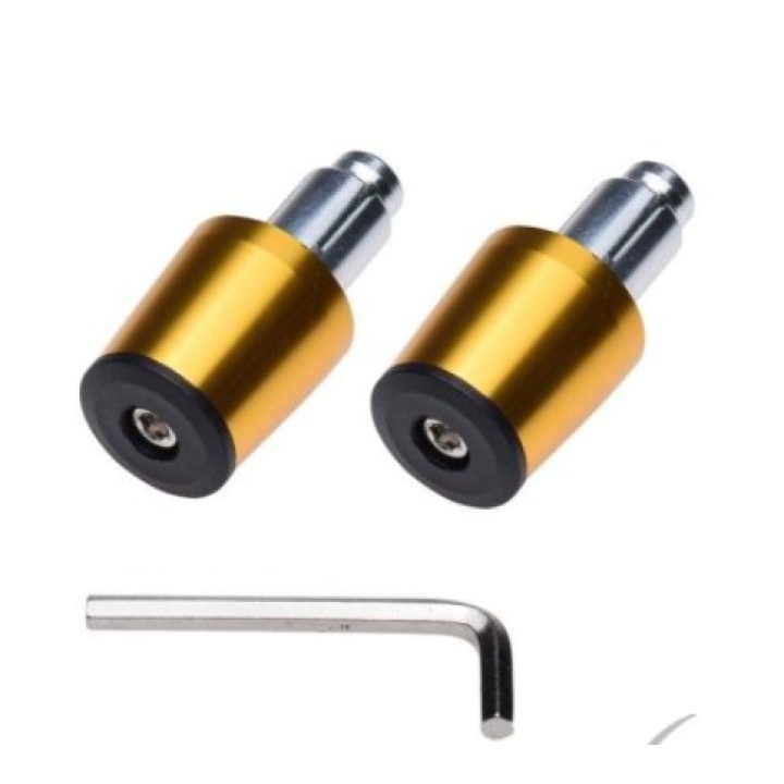 Set Capete de Ghidon Moto/Scuter Aurii – Montaj Interior Ø17.7 mm