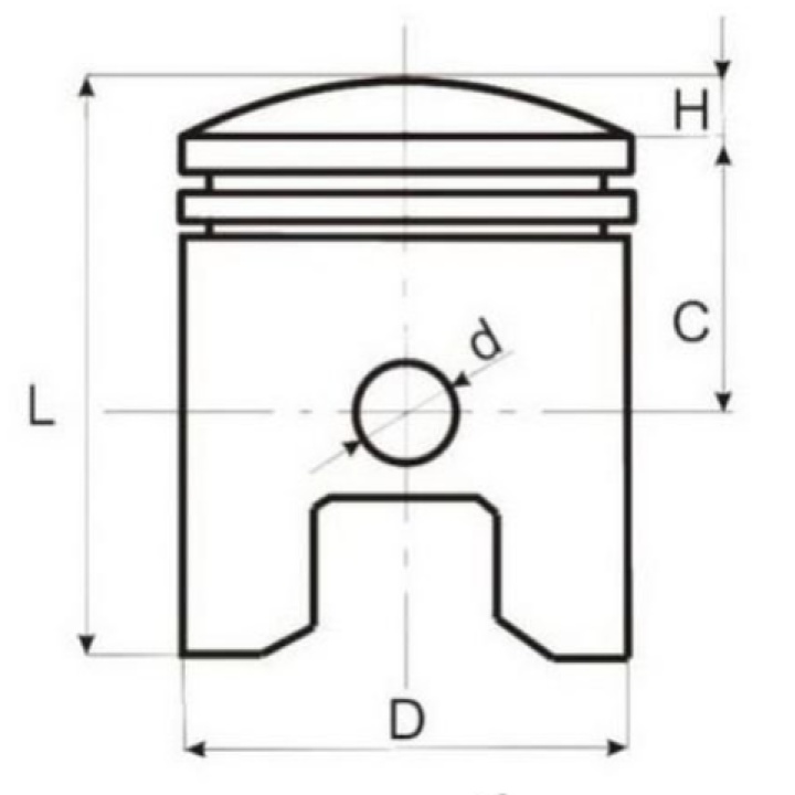 Piston Yamaha YBR125 XT125 XTZ125 54mm STD 2
