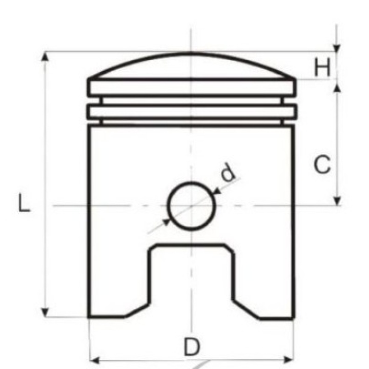 Kit piston 52.40mm bolt 14mm cross 125cc 4T 2 Kit piston 52.40mm bolt 14mm cross 125cc 4T 2