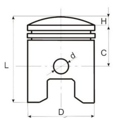 dimensiuni piston dt125 57mm tzr yamaha