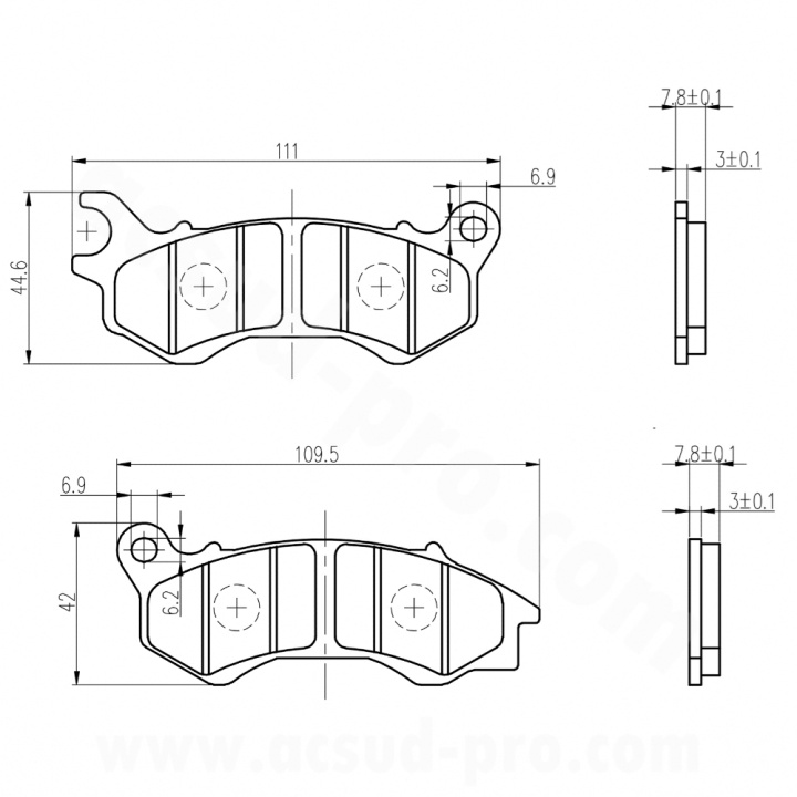 Placute frana fata – Honda SH 125 / SH 150 / SH 300 / Forza 300 / Suzuki Burgman 125-200 (set) 2