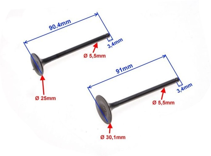 set supape moto cros 150 tip 156fmi evacuare si admsisie